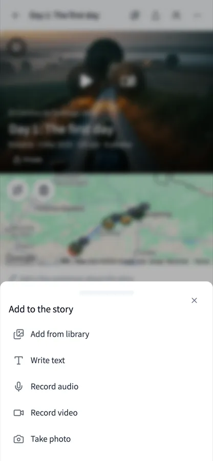 The add menu on the web, on a phone