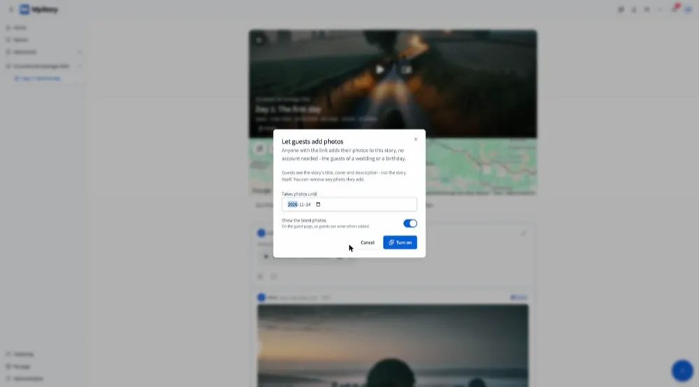 Turning on the guest link on the web